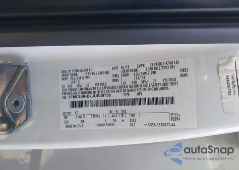 2018 Ford Escape Sel from USA, damaged, VIN 1FMCU9HD7JUB39738